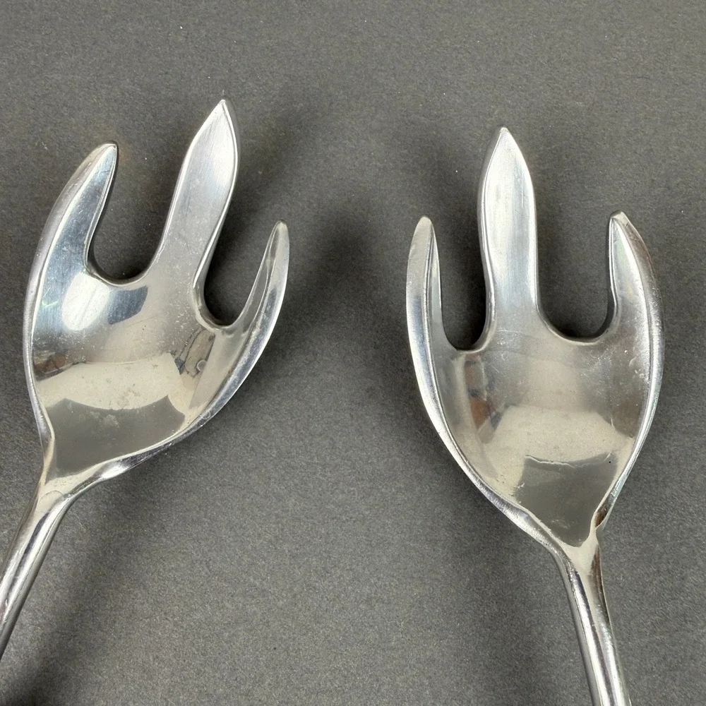 Vintage Fish Serving Forks Seafood/salad Aluminum Utensils set of 2
